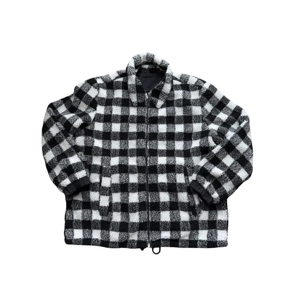 UGG Mace reversible sherpa jacket XXL New Without Tag Black White - Picture 1 of 10